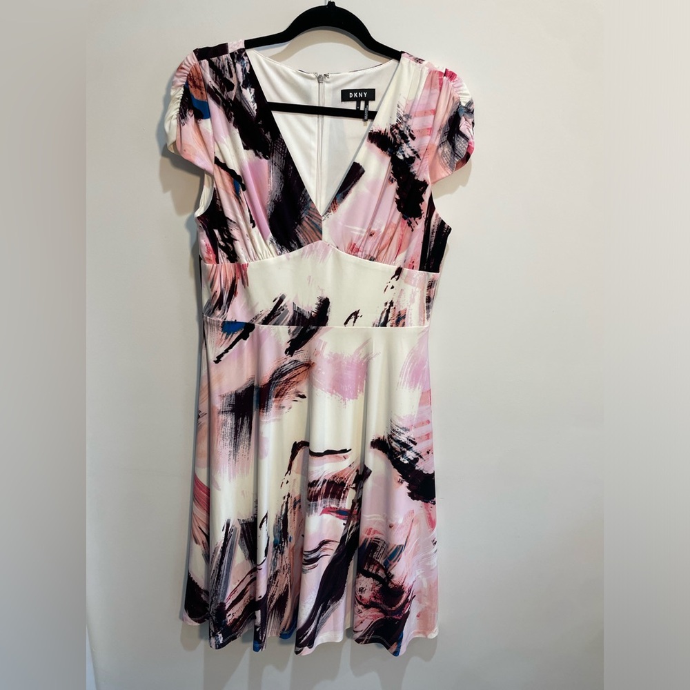DKNY Multi-Color Mid-Length Dress - Size 10